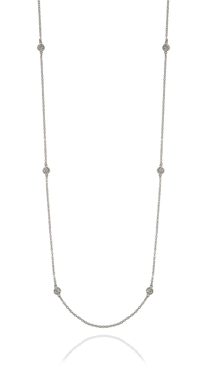 Cubic Long Chain Necklace Silver -CU Jewellery - Snabb frakt & paketinslagning - Nordicspectra.se