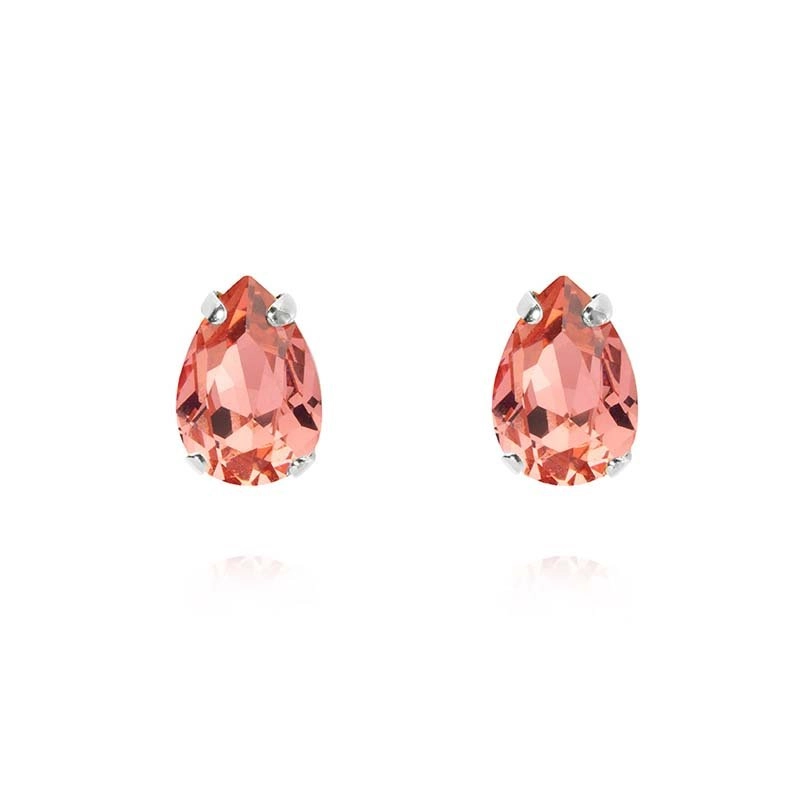 Caroline Svedbom – Petite Drop Stud Earring Rhodium Rose Peach