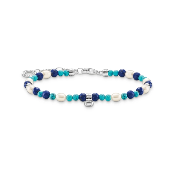 Armband med Blå Stenar & Pärlor - Thomas Sabo berlock - Snabb frakt & paketinslagning - Nordicspectra.se