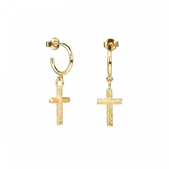Branch Cross Earrings Gold - Emma Israelsson - Suuri valikoima & ilmainen lahjapaketointi - Nordicspectra.fi