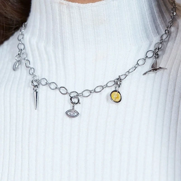 Carreau Chain Necklace Steel - Edblad - Snabb leverans - Gratis paketinslagning