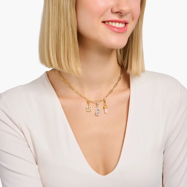 Hexagon med Rosenkvarts Berlock - Thomas Sabo - Snabb leverans & paketinslagning - Nordic Spectra