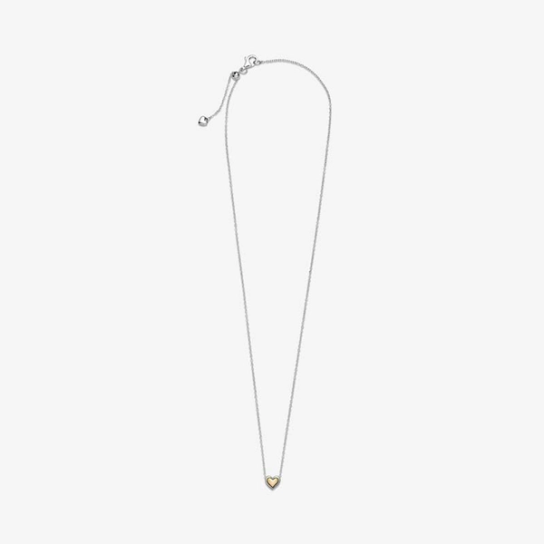 Collier Halsband med Välvt Gyllene Hjärta - PANDORA - Snabb frakt & paketinslagning - Nordicspectra.se