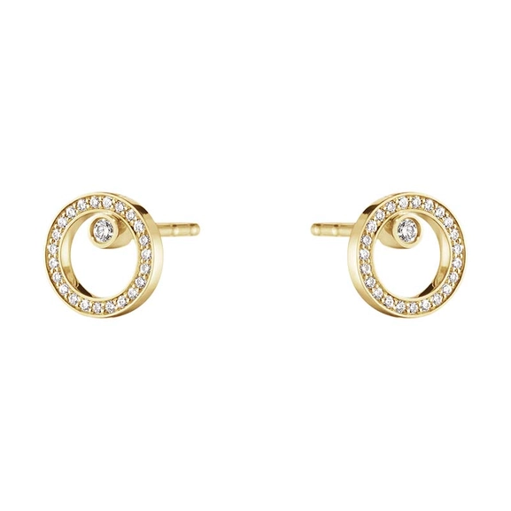 Halo Ohrstecker Gold Mit Pavé Diamanten 0.12 ct von Georg Jensen, Schneller Versand - Nordicspectra.de