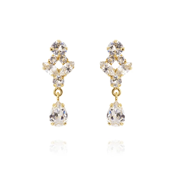 Guldpläterade örhängen med kristaller från Caroline Svedbom