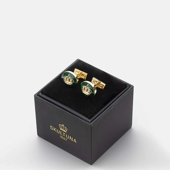 Cuff Links Crown Racing Green Gold Plated - Skultuna - Snabb frakt & paketinslagning - Nordicspectra.se