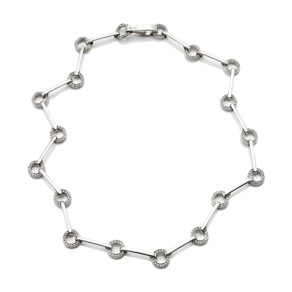 Ring Chain & Stars Necklace White Gold - Efva Attling halsband - Snabb frakt & paketinslagning - Nordicspectra.se