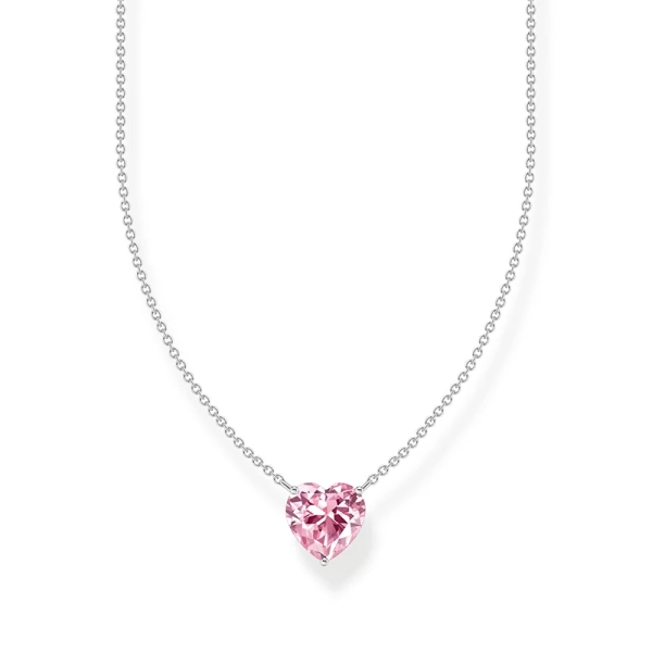 Halsband med Hjärtformad Rosa Glittrande Sten - Thomas Sabo - Snabb leverans & paketinslagning - Nordic Spectra