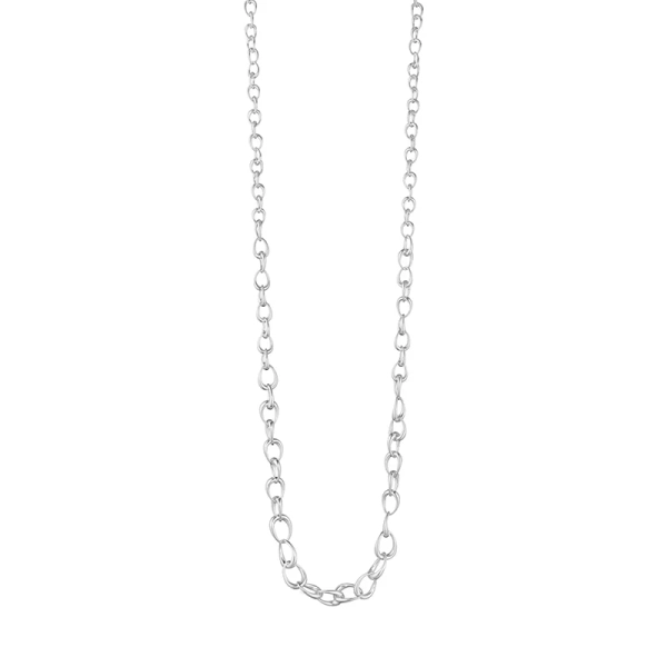 Offspring Doserat Länkhalsband i sterlingsilver med organiska former