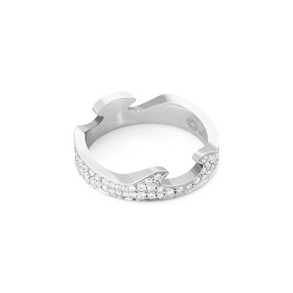 Fusion Ytterring Vitguld & Pavé Diamanter - Georg Jensen ringar - Snabb frakt & paketinslagning - Nordicspectra.se