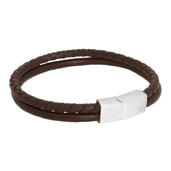 Brunt Flätat Och Slätt Armband - By Billgren - Snabb frakt & paketinslagning - Nordicspectra.se