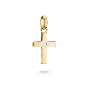 CC Connect Simple Sparkling Cross Charm Gold - Thomas Sabo - Suuri valikoima & ilmainen lahjapaketointi - Nordic Spectra