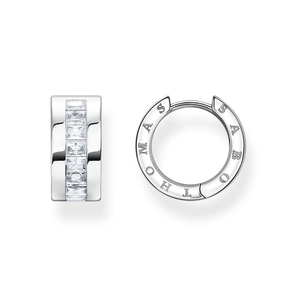 Creolen Weiße Steine Pavé Silber von Thomas Sabo, Schneller Versand - Nordicspectra.de