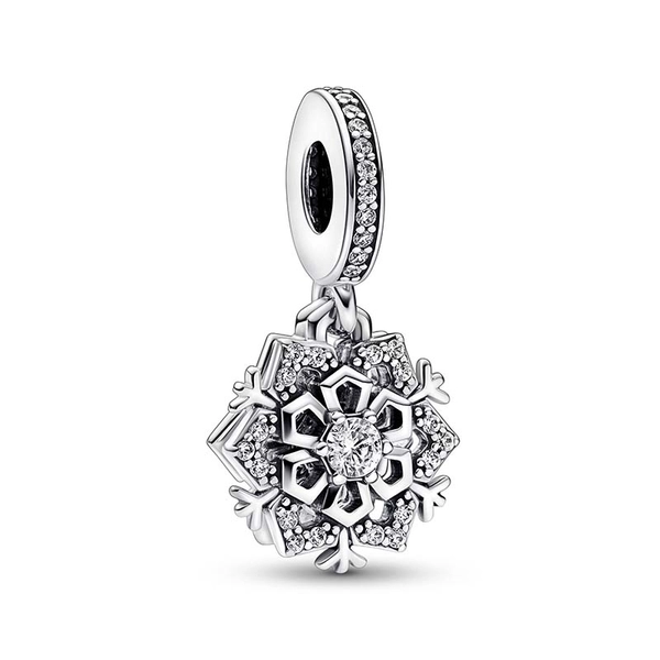 Sparkling Snowflake Double Dangle Charm - PANDORA - Suuri valikoima & ilmainen lahjapaketointi - Nordicspectra.fi