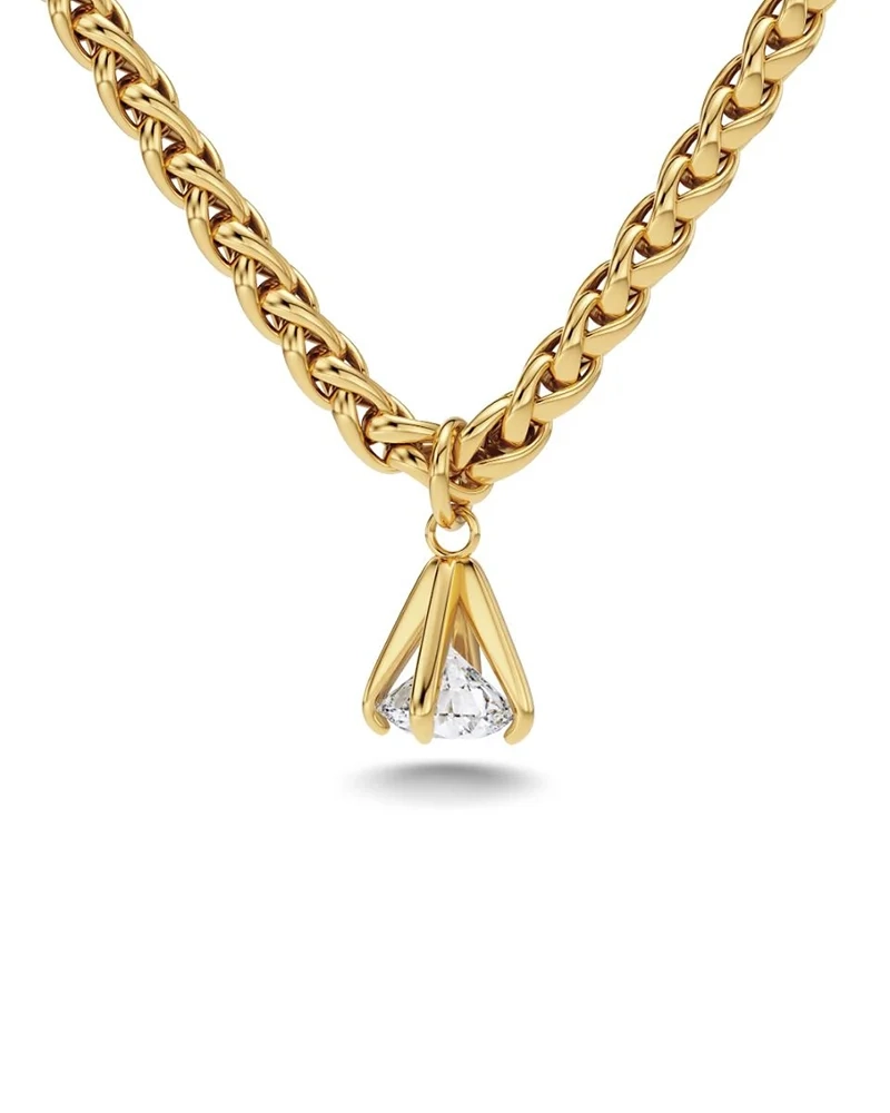 Halsband i 14K guldpläterat stål med justerbar längd