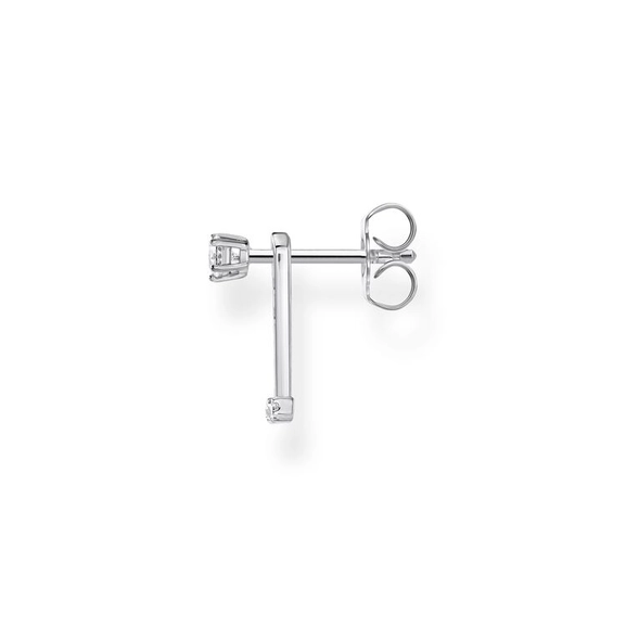 Einzel Ohrstecker Weisse Steine Silber von Thomas Sabo, Schneller Versand - Nordicspectra.de