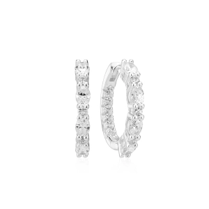 Ellera Ovale Grande Örhängen i silver med gnistrande Cubic Zirconia-stenar från Sif Jakobs kollektion Ellera.