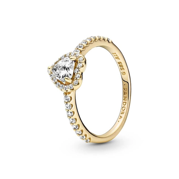 Upphöjda Hjärtan Ring 14K Guld - PANDORA - Snabb frakt & paketinslagning - Nordicspectra.se