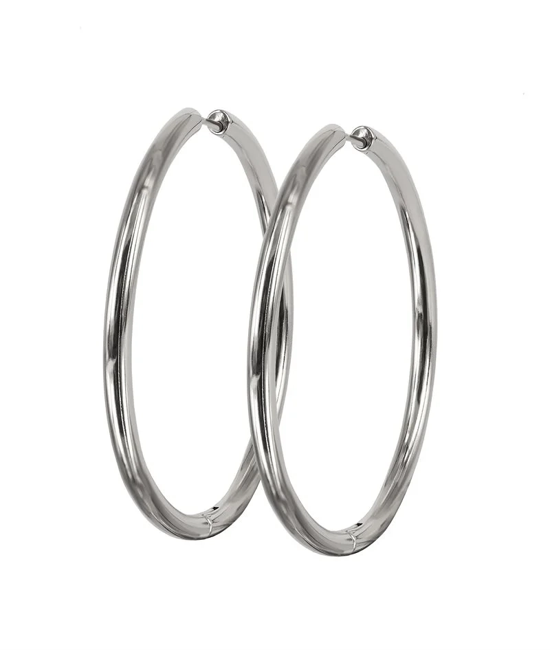 LUCY Plain Örhängen 40 mm Stål - Astrid & Agnes - Nordic Spectra