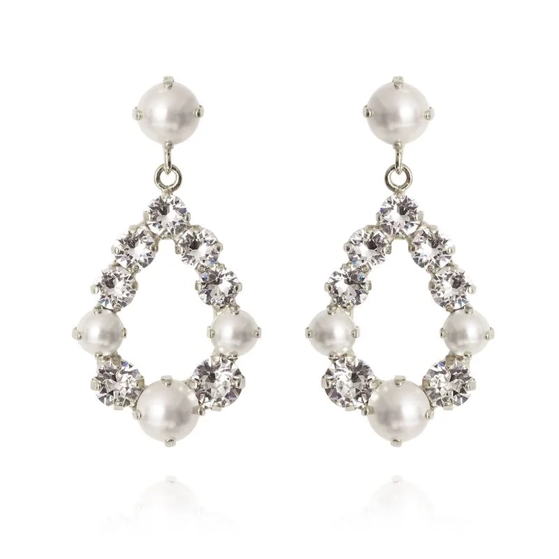 Caroline Svedbom - Tears Of Joy Earrings Rhodium Pearl & Crystal
