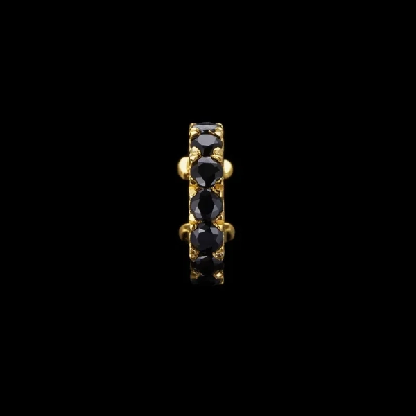 Eternity Ohrklemme Black Spinel Gold aus 18-karätig vergoldetem Silber mit schwarzen Spinellen