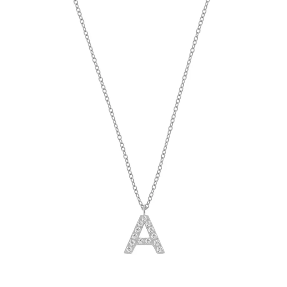 Letter Necklace A-Ö Steel - Edblad - Snabb leverans - Gratis paketinslagning