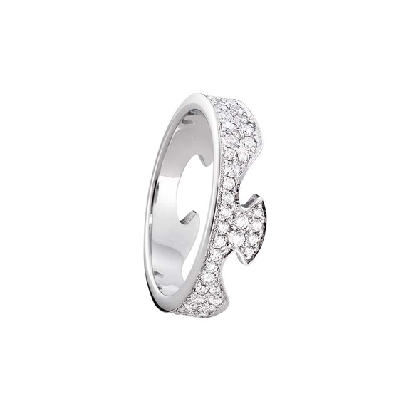 Fusion Ytterring Vitguld & Pavé Diamanter - Georg Jensen ringar - Snabb frakt & paketinslagning - Nordicspectra.se