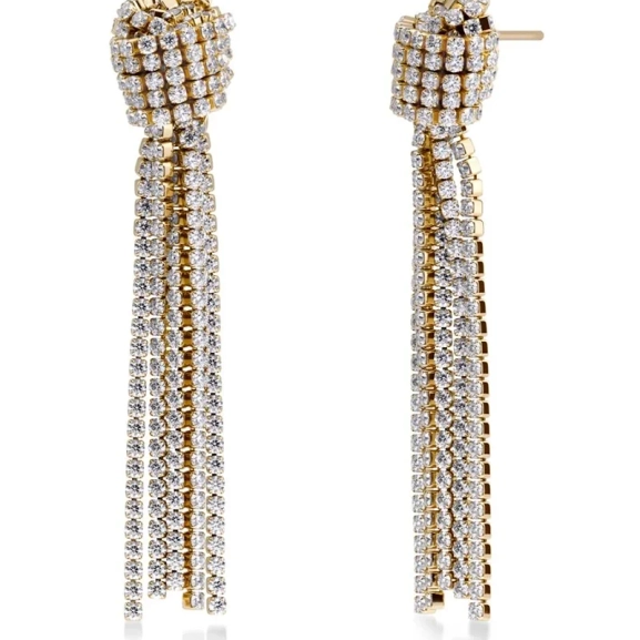 Örhängen i 14K guldplätering med knutdesign och cubic zirconia-stenar