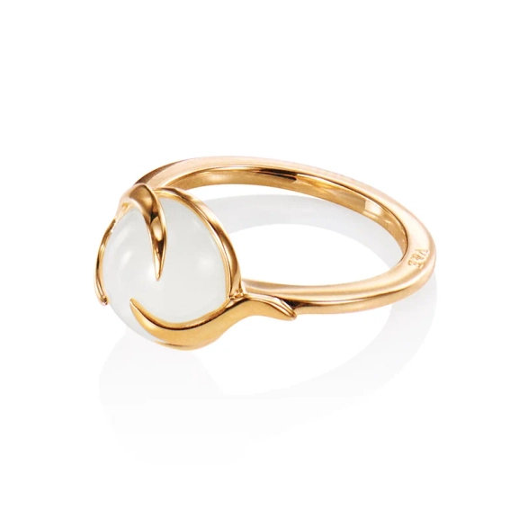 Frö Ring Gold Plated med en skimrande månsten i 18K guldpläterat silver