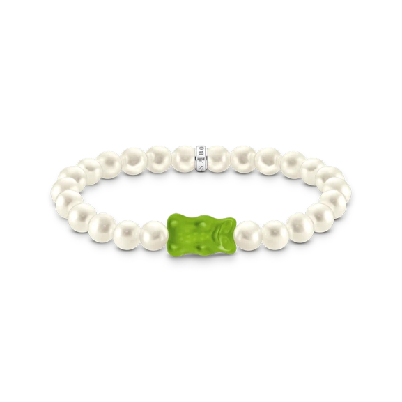 Perlenarmband mit grünem Goldbären Silber - Thomas Sabo - Nordic Spectra