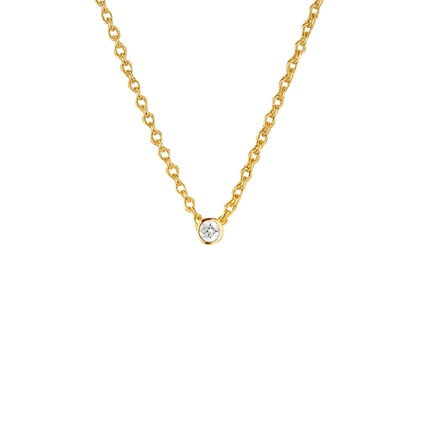 Hope Single Necklace Diamond Gold – minimalistinen kaulakoru 18 karaatin kullasta briljanttihiotuilla timanteilla