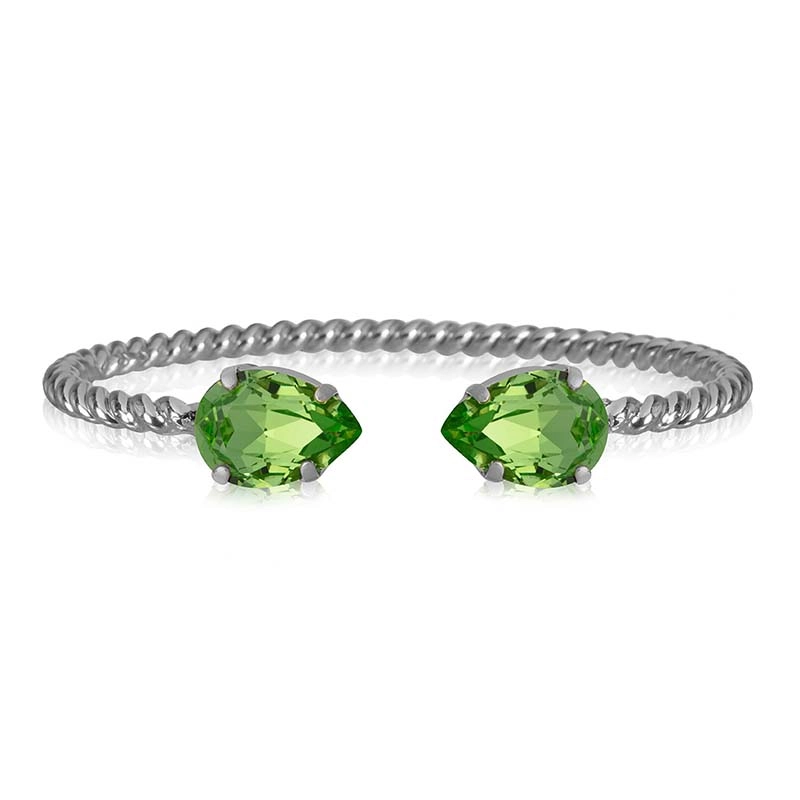 Caroline Svedbom – Mini Drop Bracelet Rhodium Peridot