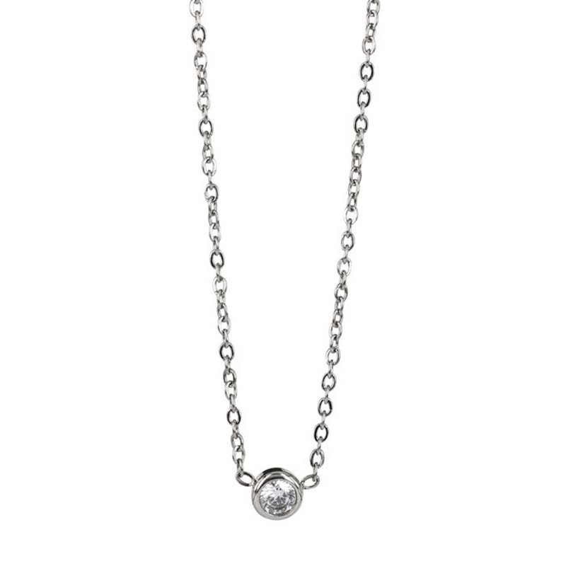 Astrid & Agnes - LILLY Kort Halsband 4 mm Kristall/Stål