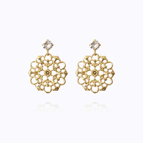 Andrea Earrings Gold Crystal - Caroline Svedbom - Snabb leverans - Nordic Spectra