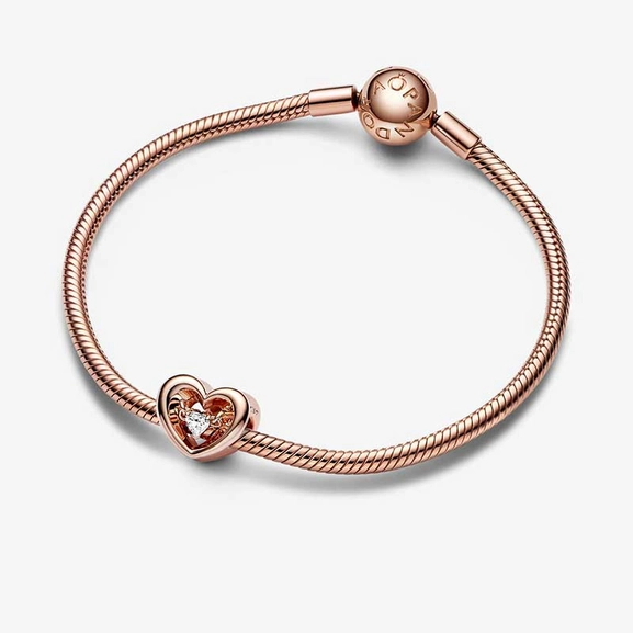 Strahlendes Herz & Schwebender Stein Charm von PANDORA, Schneller Versand - Nordicspectra.de