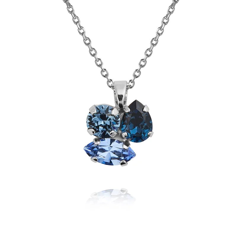 Caroline Svedbom - Ana Necklace Rhodium Denimblue Combo