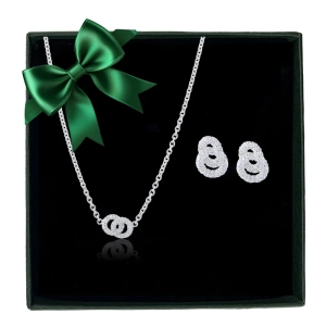 Presentset The Knot Sparkling Mini i silver med halsband och örhängen