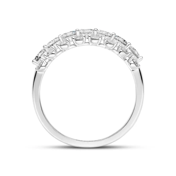 Elegant Fior Ring i 14K vitguld med sju syntetiska diamanter