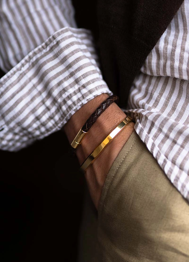Leather Bracelet Silver - Black - Skultuna - Snabb frakt & paketinslagning - Nordicspectra.se
