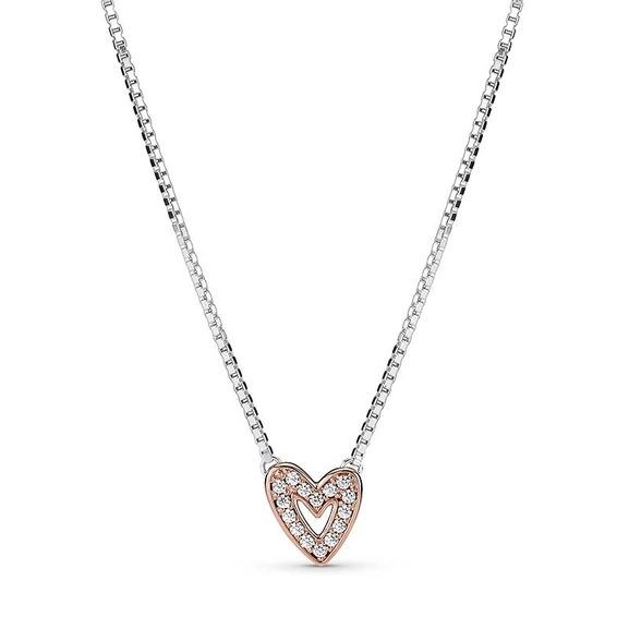 Glittrande Freehand Hjärta Halsband - PANDORA - Snabb frakt & paketinslagning - Nordicspectra.se