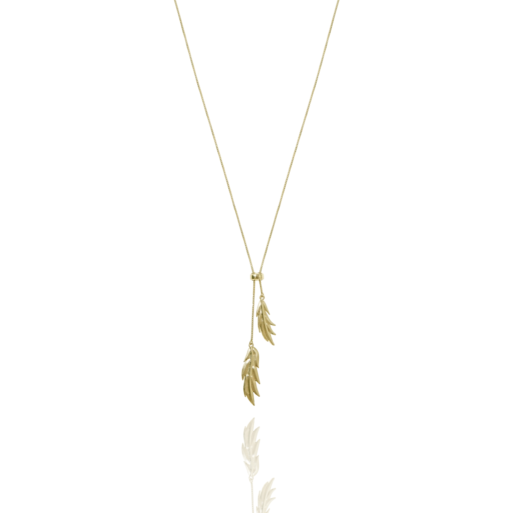 CU Jewellery - Feather/Leaf Double Necklace Gold