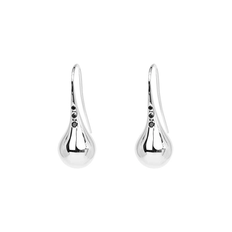 Emma Israelsson - Drop Globe Stone Earrings Silver