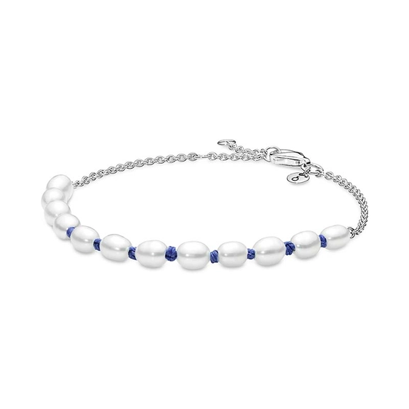 Freshwater Cultured Pearl Blue Cord Chain Bracelet - PANDORA - Snabb frakt & paketinslagning - Nordicspectra.se