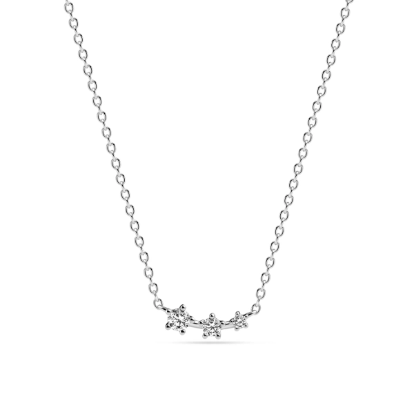 Lucente Tre halsband i silver med tre gnistrande cubic zirconia-stenar