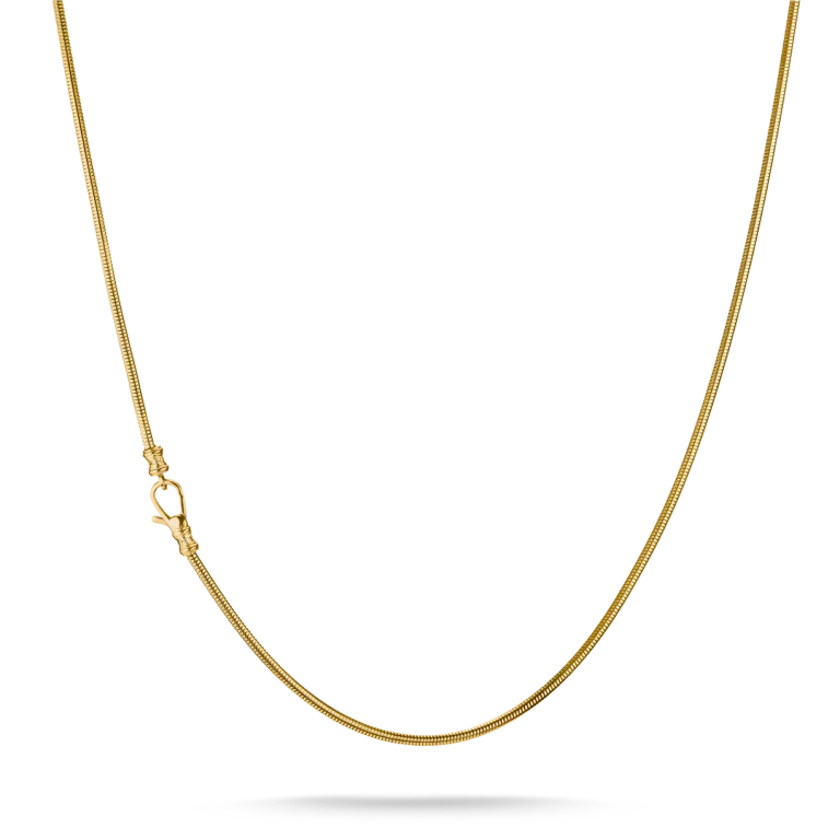 Rebel Ormlänk 2 mm halsband i 18K guldpläterat stål med tunn