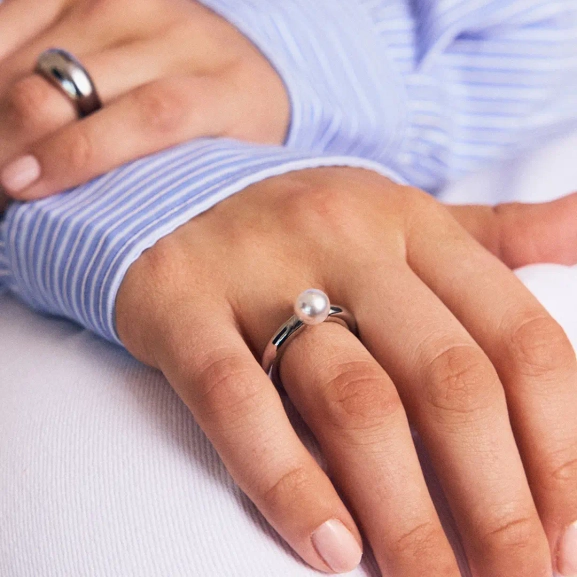 Modernist Pearl Ring Steel - Edblad - Snabba leveranser - Gratis paketinslagning