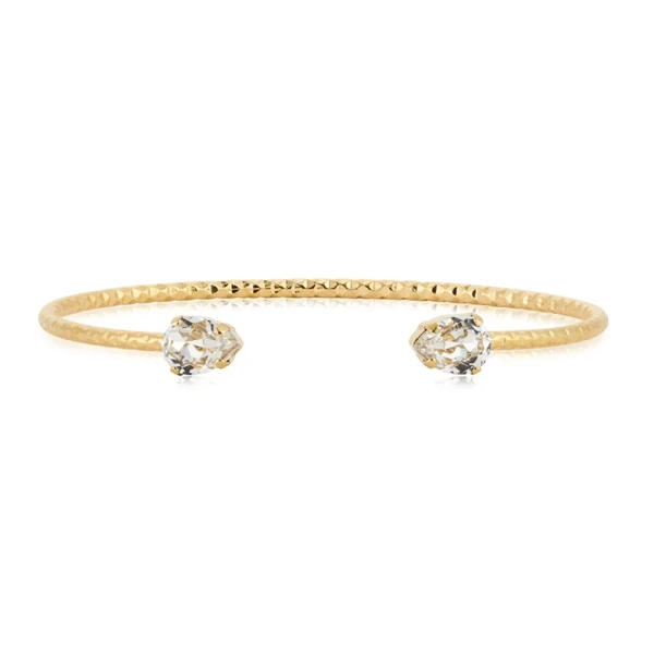 Amelia Bracelet Gold Crystal: Guldpläterat armband med två gnistrande Swarovski® kristaller
