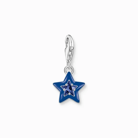 Charm-Anhänger Stern mit blauem Stein und dunkelblauer Kaltemaille Silber - Thomas Sabo - Nordic Spectra