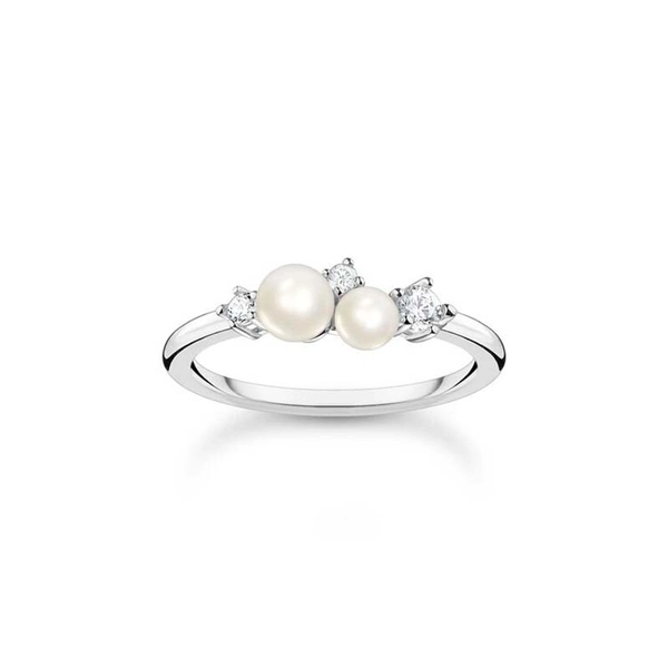 Ring Perlen Mit Weißen Steinen Silber von Thomas Sabo, Schneller Versand - Nordicspectra.de