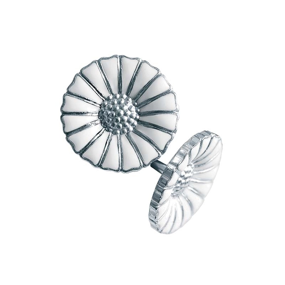 Daisy Örhängen Silver med Vit Emalj - Georg Jensen örhängen - Snabb frakt & paketinslagning - Nordicspectra.se